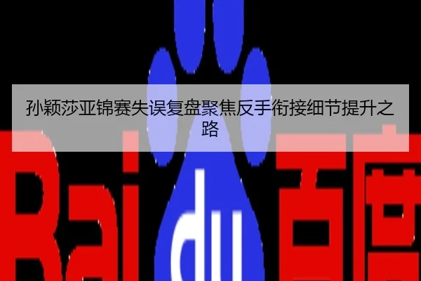 孙颖莎亚锦赛失误复盘聚焦反手衔接细节提升之路